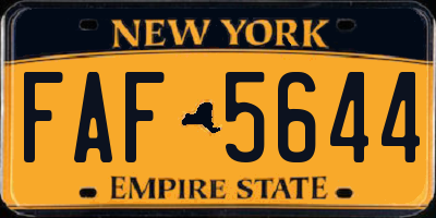 NY license plate FAF5644