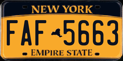 NY license plate FAF5663