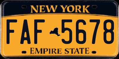 NY license plate FAF5678