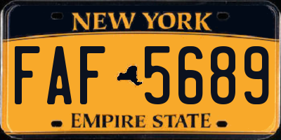 NY license plate FAF5689