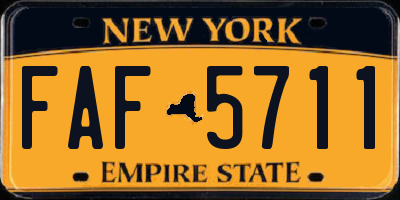 NY license plate FAF5711