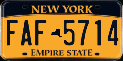 NY license plate FAF5714