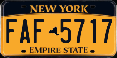 NY license plate FAF5717