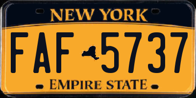 NY license plate FAF5737