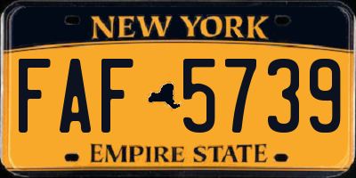 NY license plate FAF5739