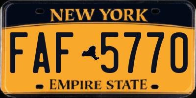 NY license plate FAF5770