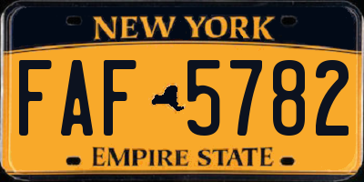NY license plate FAF5782