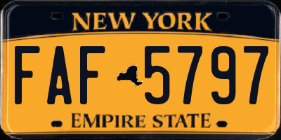 NY license plate FAF5797