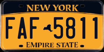 NY license plate FAF5811