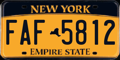 NY license plate FAF5812