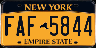 NY license plate FAF5844