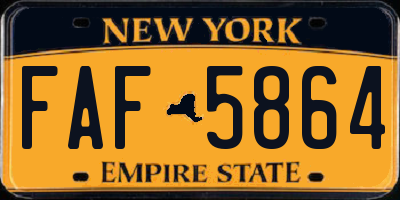 NY license plate FAF5864