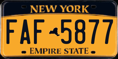 NY license plate FAF5877