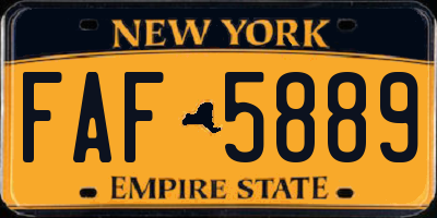 NY license plate FAF5889