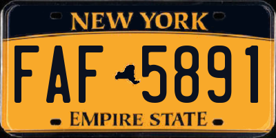 NY license plate FAF5891