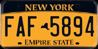 NY license plate FAF5894