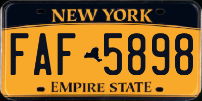 NY license plate FAF5898