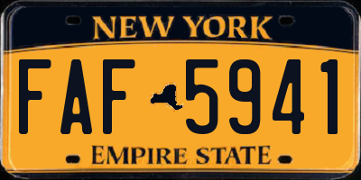 NY license plate FAF5941