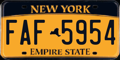 NY license plate FAF5954