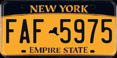 NY license plate FAF5975