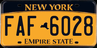 NY license plate FAF6028