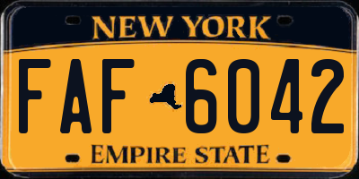 NY license plate FAF6042