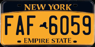 NY license plate FAF6059