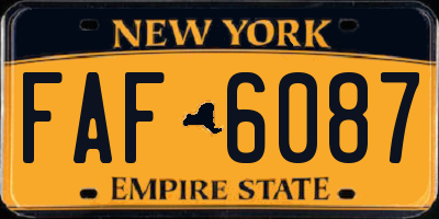 NY license plate FAF6087