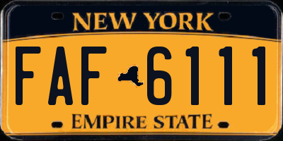 NY license plate FAF6111