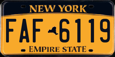 NY license plate FAF6119