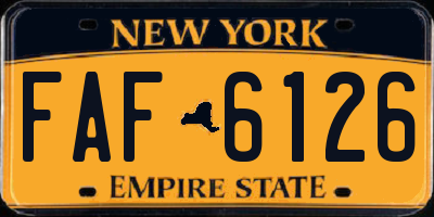 NY license plate FAF6126