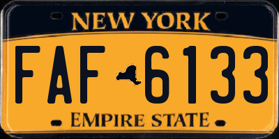 NY license plate FAF6133