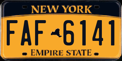 NY license plate FAF6141