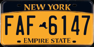 NY license plate FAF6147