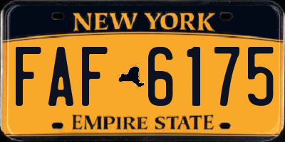 NY license plate FAF6175
