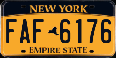 NY license plate FAF6176