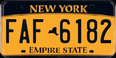 NY license plate FAF6182