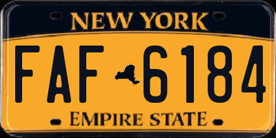 NY license plate FAF6184