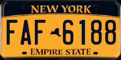 NY license plate FAF6188
