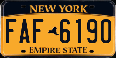 NY license plate FAF6190