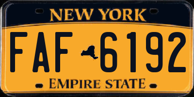 NY license plate FAF6192