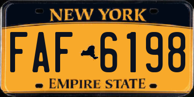 NY license plate FAF6198