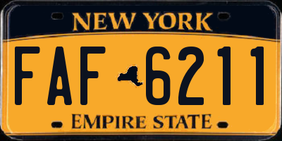 NY license plate FAF6211