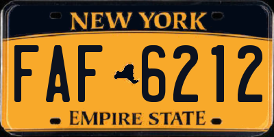 NY license plate FAF6212