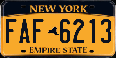 NY license plate FAF6213