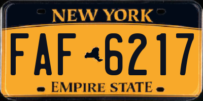 NY license plate FAF6217