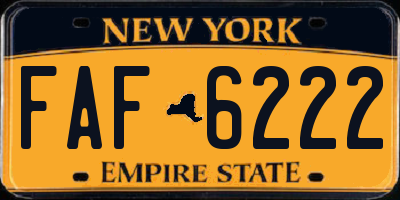NY license plate FAF6222