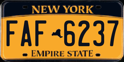 NY license plate FAF6237
