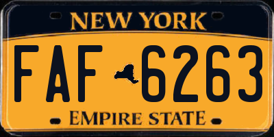 NY license plate FAF6263