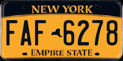 NY license plate FAF6278